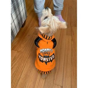 Pup Crew Pet Dog Halloween Costume Hoodie Sweatshirt Mommy's Little Monster B37